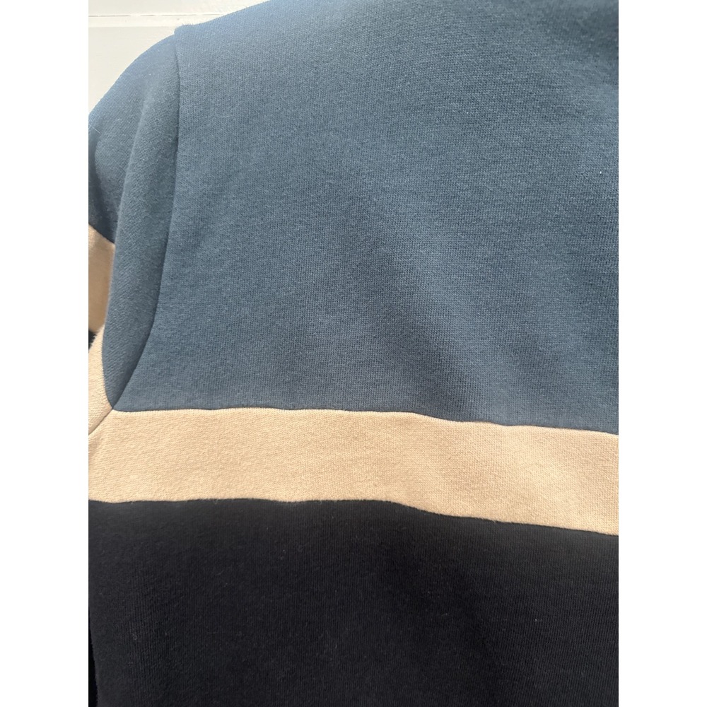 Volcom Kids Colorblock Quarter Zip sweatshirt Pullover Navy Tan Black Size L 12Y - Picture 7 of 8